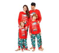 Conjunto de pijama familiar de Navidad para hombre y mujer, con letras impresas a juego, cómodo para él y ella, diseño de dibujos animados para niños y niñas, a juego, Navidad, lunes 4XL -518