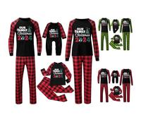 Conjunto de pijama familiar de Navidad para hombre y mujer, con letras impresas a juego, cómodo para él y ella, diseño de dibujos animados, para niños y niñas, a juego, Navidad, papá, M -326