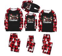 Conjunto de pijama familiar de Navidad para hombre y mujer, con letras impresas a juego, cómodo para él y ella, diseño de dibujos animados para niños y niñas, 8 años a 9 años, 289