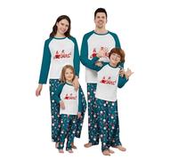 Conjunto de pijama familiar de Navidad para hombre y mujer, con letras impresas a juego, cómodo para él y ella, diseño de dibujos animados, para niños y niñas, a juego, Navidad, lunes 4XL -1037