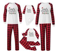 Conjunto de pijama familiar de Navidad para hombre y mujer, con letras impresas a juego, cómodo para él y ella, diseño de dibujos animados para niños y niñas, para bebés de 12 meses a 18 meses, 950