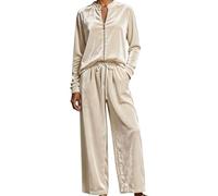 Conjunto de Pijama Femenino de Invierno de Franela Pijamas con Capucha Chándal en Terciopelo Conjunto Deportivo Pantalón de Jogging 2 Piezas Traje de Gimnasia Manga Larga