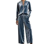 Conjunto de Pijama Femenino de Invierno de Franela Pijamas con Capucha Chándal en Terciopelo Conjunto Deportivo Pantalón de Jogging 2 Piezas Traje de Gimnasia Manga Larga