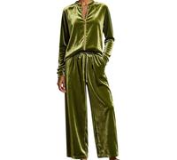 Conjunto de Pijama Femenino de Invierno de Franela Pijamas con Capucha Chándal en Terciopelo Conjunto Deportivo Pantalón de Jogging 2 Piezas Traje de Gimnasia Manga Larga