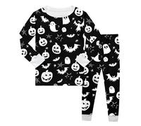 Conjunto de Pijama Halloween para niñas, Pantalones Manga Larga, Disfraz con Estampado Calabaza niñas pequeñas 2 a 8 años, Ropa Dormir cómoda Fiestas Trajes Danza Cristiana