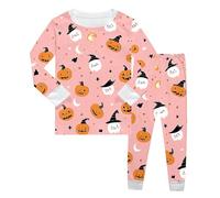 Conjunto de Pijama Halloween para niñas, Pantalones Manga Larga, Disfraz con Estampado Calabaza niñas pequeñas 2 a 8 años, Ropa Dormir cómoda Fiestas Trajes Tradicionales
