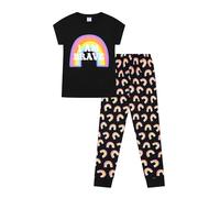 Conjunto de pijama largo de algodón para niñas I Am Brave Rainbow, Negro, 13-14 años