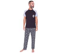 Conjunto de pijama largo para hombre Marvel The Avengers, Negro, XL