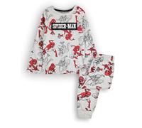 Conjunto de Pijama Marvel Spiderman Boys | Pijamas Gráficos de Manga Larga y Pierna Larga de Superhéroe para Niños en Gris | Regalo de mercancía de Ropa de Dormir