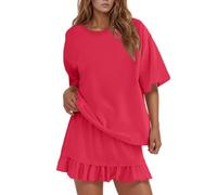 Conjunto de pijama para mujer 2026, conjunto de dos piezas a juego en tela de poliéster, casual, suave para dormir, descansar en casa y noches relajadas, con un estilo práctico para el día a día
