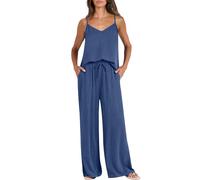 Conjunto de pijama para mujer, conjunto de pijama para mujer, pantalón largo, camisola, top de 2 piezas, conjunto de descanso casual, elegante, ropa de exterior, ocio, cuello en V, ropa de descanso