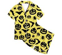 Conjunto de Pijama para niñas, Manga Corta, Pantalones Cortos, Estampado a Rayas, Ropa de Dormir Informal, diseño de de murciélago, Ropa de Dormir cómoda para niños para Primavera y Hombre De Topo