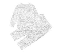 Conjunto de pijama pintado a mano para niños y niñas, lindo y divertido gorro de bebé de 2 piezas (blanco, 4-5 años)