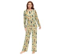 Conjunto de pijama retro de los dioses egipcios antiguos para mujer, 2 piezas, suave, para hombre, para ir a casa, Dioses del Antiguo Egipto Retro, M