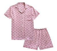 Conjunto De Pijama Seersucker Mujer, Solapa Clásica, Manga Corta Fresca, Pantalones Cortos Ligeros, Ropa De Hogar Loving para Verano
