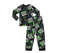 Conjunto de pijama Twosie de forro polar largo Game Over Gaming para niños PJ's, Negro, 15-16 años