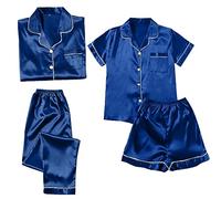 Conjunto de Pijamas de 4 Uds. para Mujer, Pijamas de Talla Grande para Mujer, Pijamas Informales, Pantalones Cortos con Tirantes de Encaje para Mujer, Ropa para el Camiseta Mujer Invierno