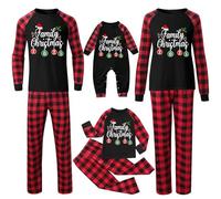 Conjunto de pijamas familiares de Navidad 2025 a juego con estampado de letras, camisas de Navidad y pantalones, pijamas, Family Christmas 2025-black3, 5-6 Años