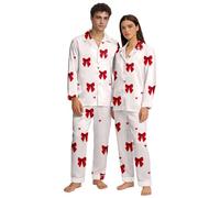 Conjunto de Pijamas para Mujer Estilo Atractivo con Estampado de Corazones en Flores Camiseta y Pantalón de Manga Larga Ropa Cómoda para Dormir y Descansar Ligereza para Soñar