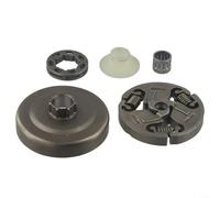 Conjunto de piñón de tambor de embrague de metal de 3/8 y 7 dientes compatible con modelos de motosierra 355 359 357XP 357 para una funcionalidad eficiente de transmisión de cadena
