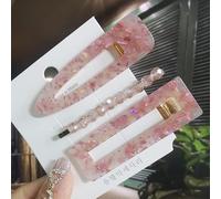 Conjunto De Pinzas Para El Cabello Geométricas Acrílicas, Pasadores Para El Cabello Con Flores De Perlas Dulces Para Mujeres Y Niñas, Accesorios Para El Cabello De Cristal Con Sonrisa