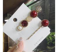 Conjunto De Pinzas Para El Cabello Geométricas Acrílicas, Pasadores Para El Cabello Con Flores De Perlas Dulces Para Mujeres Y Niñas, Accesorios Para El Cabello De Cristal Con Sonrisa