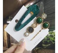 Conjunto De Pinzas Para El Cabello Geométricas Acrílicas, Pasadores Para El Cabello Con Flores De Perlas Dulces Para Mujeres Y Niñas, Accesorios Para El Cabello De Cristal Con Sonrisa