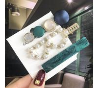 Conjunto De Pinzas Para El Cabello Vintage Para Mujer, Pasador De Pelo De Cristal Con Perlas Geométricas Acrílicas Para Niña, Accesorios Para El Cabello De Lentejuelas Con Sonrisa De Flor Mate
