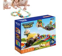 Conjunto de Pista de Carreras de Autos - Conjunto de Edificios de montaña Rusa: pi.st de Carreras de Autos, Flexible para bucles, Saltos, rampas, de Carera clásica de Rollo Largo, Pistas de Car