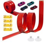 Conjunto de pista de carreras flexible 23x23x5 cm rojo ABS pista carreras coche flexible con 4 vehículos Ste coche juguete construido libremente para juego interior fiestas niños niñas en casa
