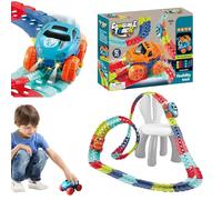 Conjunto De Pista De Carreras Para, Conjunto De Pista De Coche Para,Pista De Carreras De Coche De Juguete Flexible Con Luz LED Divertida | Juguete Educativo De Montaje De