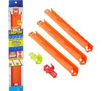 Conjunto de pista de Hot Wheels, Pack Track Builder, pista plana de 30 cm de fácil ensamblaje: 2 secciones de pista moldeadas y 1 flexible de 30 cm y 2 adaptadores JDW41