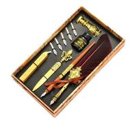 Conjunto de pluma y tinta, pluma de ganso Set pluma estilográfica antigua con tinta | El conjunto de tinta para bolígrafo incluye uno, tinta, puntas de repuesto, una herramienta envuelta