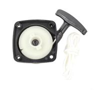 Conjunto de polea de arranque de retroceso de 23 cc para cortasetos de motor 1E32F, arranque manual de repuesto con cuerda de repuesto de arranque inverso, dos piezas, negro y blanco