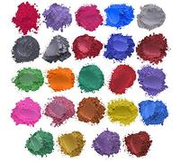 Conjunto de Polvo Mica Pigmento para Baño Barro DIY Tintes Jabón Velas Resina Maquillaje Perla Arte Uñas Natural Segura la Piel Fusión Rápida y Mezcla Fácil Selección Proyectos Manualidades