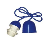 Conjunto de portalámparas con cable de 1m y florón con rosca E27, ideal para iluminación decorativa y práctica en diversas estancias.