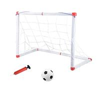 Conjunto de portería fútbol con red y bomba para deportes juegos en interiores jardines portátil plegable almacenamiento viajes divertido aprender jugar mejora la coordinación las habilidades sociales