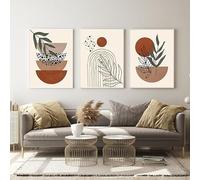Conjunto de pósteres estilo bohemio WADBTP, póster moderno para fondo de dormitorio y salón, decoración de pared con plantas abstractas, sin marco (Estilo 1, 60x90 cm*3)