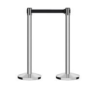 Conjunto de postes de barrera para control de multitudes en eventos, postes de acero inoxidable, cuerdas y postes para alfombras en rojo/azul/negro, fácil montaje, poste para filas de espera