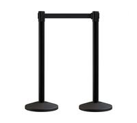 Conjunto de postes de barrera para control de multitudes, postes de acero inoxidable, cuerdas y postes para alfombras en rojo/azul/negro, fácil montaje, poste para filas de espera en cines,