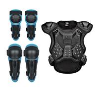 Conjunto De Protección Corporal Motocross, Protector De Pecho Y Espalda Ajustable con Coderas Y Rodilleras para Motos De Cross Enduro Montaña Y Skateboarding