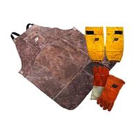 Conjunto de protección para soldadura - Manguitos de soldadura - Guantes - Delantal - Ropa de protección - Piel - VECTOR SOLDADURA