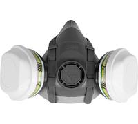 Conjunto de protección respiratoria ACE contra productos químicos - Respirador con filtro doble A1B1E1K1P3 - Media máscara contra polvo, gases y vapores