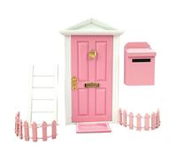 Conjunto de puerta de hadas en miniatura - Mini decoración al aire libre, lindo hadas jardín accesorios | 1:12 entrada de casa en miniatura, puerta encantada Prop escena, Adorno de jardín, Puerta Tiny