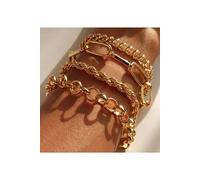 Conjunto de pulsera de cadena italiana de cuatro piezas en capas ajustable elegante regalo de joyería de moda para ella