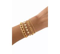 Conjunto de pulsera de piedra blanca de cuatro piezas en capas ajustable elegante regalo de joyería de moda para ella