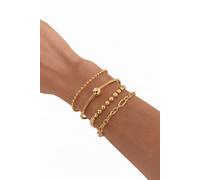 Conjunto de pulsera deportiva en capas ajustable de cuatro piezas apilable casual estilo callejero joyería de moda regalo para ella
