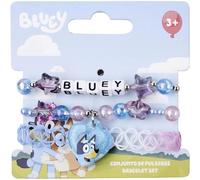 Conjunto de pulseras Bluey con cuentas iridiscentes, estrellas translúcidas y charm en forma de corazón | Bisutería infantil oficial para niñas a partir de 3 años