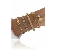 Conjunto de pulseras con cuentas turquesas - Combo de pulseras boho apilables en capas - Regalo de joyería de moda ajustable para ella