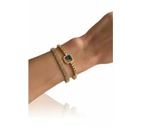 Conjunto de pulseras de brillo azul ajustable de dos piezas en capas minimalista elegante regalo de joyería de moda para ella